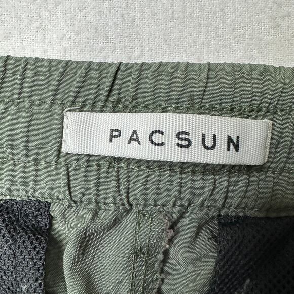 Pacsun Pant Size L Womens Relaxed Fit Elastic Waist Pockets Olive Green Cargo - Picture 6 of 12